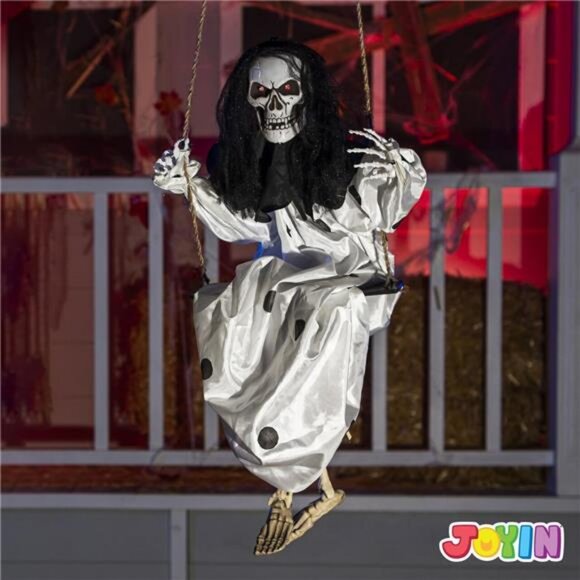 Halloween Scary Decorations Outdoor, 2 Packs Halloween Hanging Swinging Ghost - Picture 7 of 8